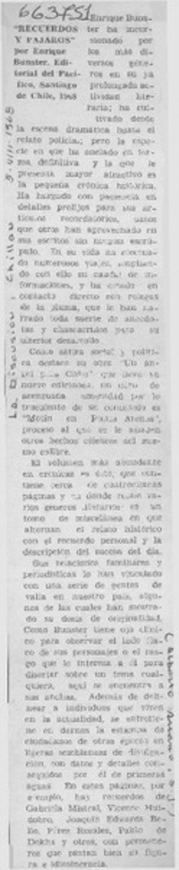 Recuerdos y pájaros