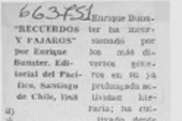 Recuerdos y pájaros