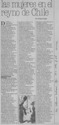 Las mujeres en el reyno de Chile  [artículo] Enrique Volpe.