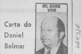 Carta de Daniel Belmar.