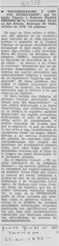 Desarrollismo y capital extranjero.