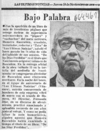 Bajo palabra.  [artículo]