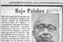 Bajo palabra.  [artículo]