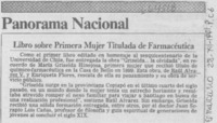 Libro sobre primera mujer titulada de farmacéutica.