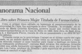 Libro sobre primera mujer titulada de farmacéutica.