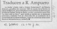 Traducen a R. Ampuero.