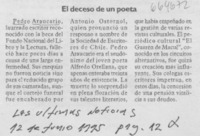 El deceso de un poeta.