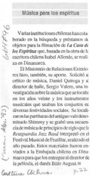 Música para los espíritus.