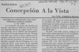 Concepción a la vista  [artículo] Fidel Araneda Bravo.