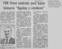 TVN firmó contrato para hacer teleserie "Águilas y cóndores"  [artículo]