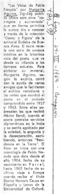 "Las Vidas de Pablo Neruda".  [artículo]
