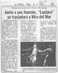 Junto a sus huestes, "Lautaro" se trasladará a Viña del Mar.  [artículo]