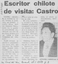 Escritor chilote de visita, Castro.