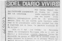 La paciente condición de la cultura.