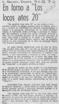 En torno a "Los locos años 20".