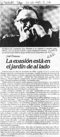 La evasión está en el jardín de al lado.  [artículo]