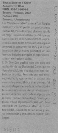 Sonetos y orfeo.
