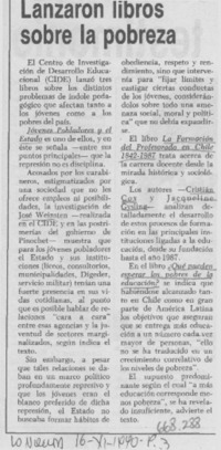 Lanzaron libros sobre la pobreza.