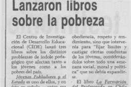 Lanzaron libros sobre la pobreza.
