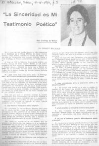 La sinceridad es mi testimonio poético" : [entrevista]