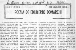 Poesía de Edilberto Domarchi  [artículo] Carlos René Correa.