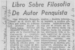 Libro sobre filosofía de autor penquista.