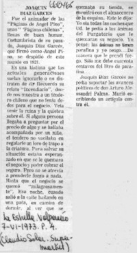 Joaquín Díaz Garcés  [artículo] Claudio Solar.