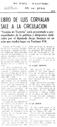 Libro de Luis Corvalán sale a la circulación.