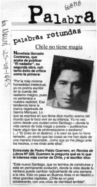 Chile no tiene magia.  [artículo]