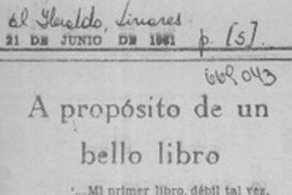 A propósito de un bello libro  [artículo] E. J.