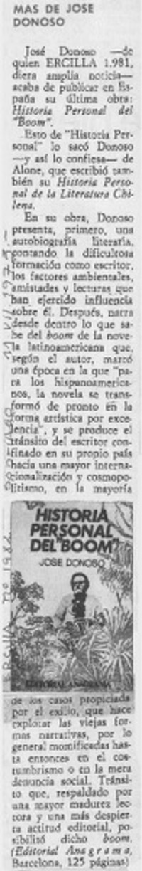 Más de José Donoso.