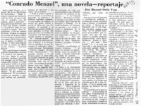 Conrado Menzel", una novela reportaje