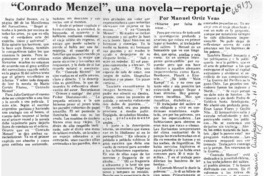 Conrado Menzel", una novela reportaje