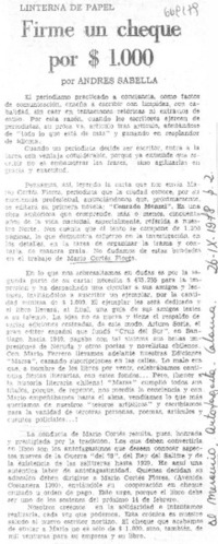 Firme un cheque por $1.000