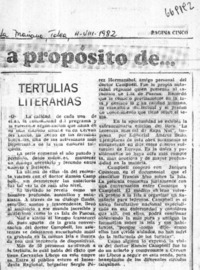 Tertulias literarias.  [artículo]