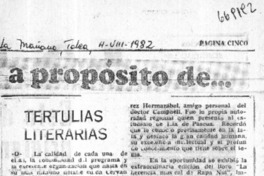 Tertulias literarias.  [artículo]