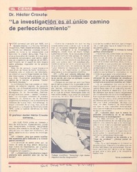 "La investigación es el único camino de perfeccionamiento" : [entrevista]