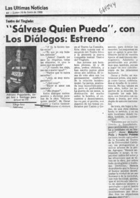 Sálvese quien pueda", con los diálogos: estreno.