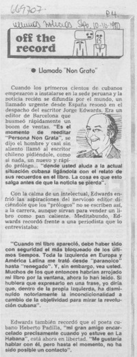 Llamado "Non grato".