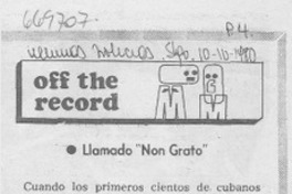 Llamado "Non grato".