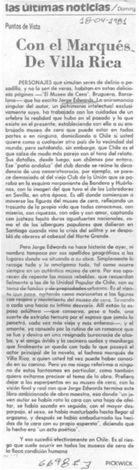 Con el marqués de Villa Rica