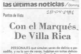 Con el marqués de Villa Rica