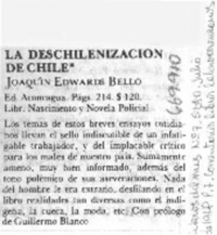 La Deschilenización de Chile.
