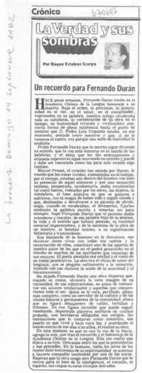 Un recuerdo para Fernando Durán