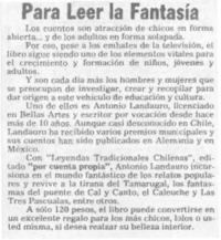 Para leer la fantasía.