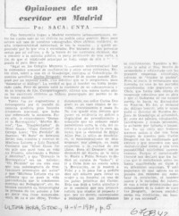 Opiniones de un escritor en Madrid