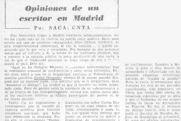 Opiniones de un escritor en Madrid