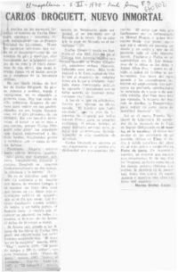 Carlos Droguett, nuevo inmortal