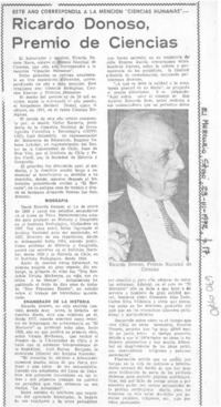 Ricardo Donoso premio de ciencias.