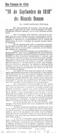"18 de Septiembre de 1810" de : Ricardo Donoso